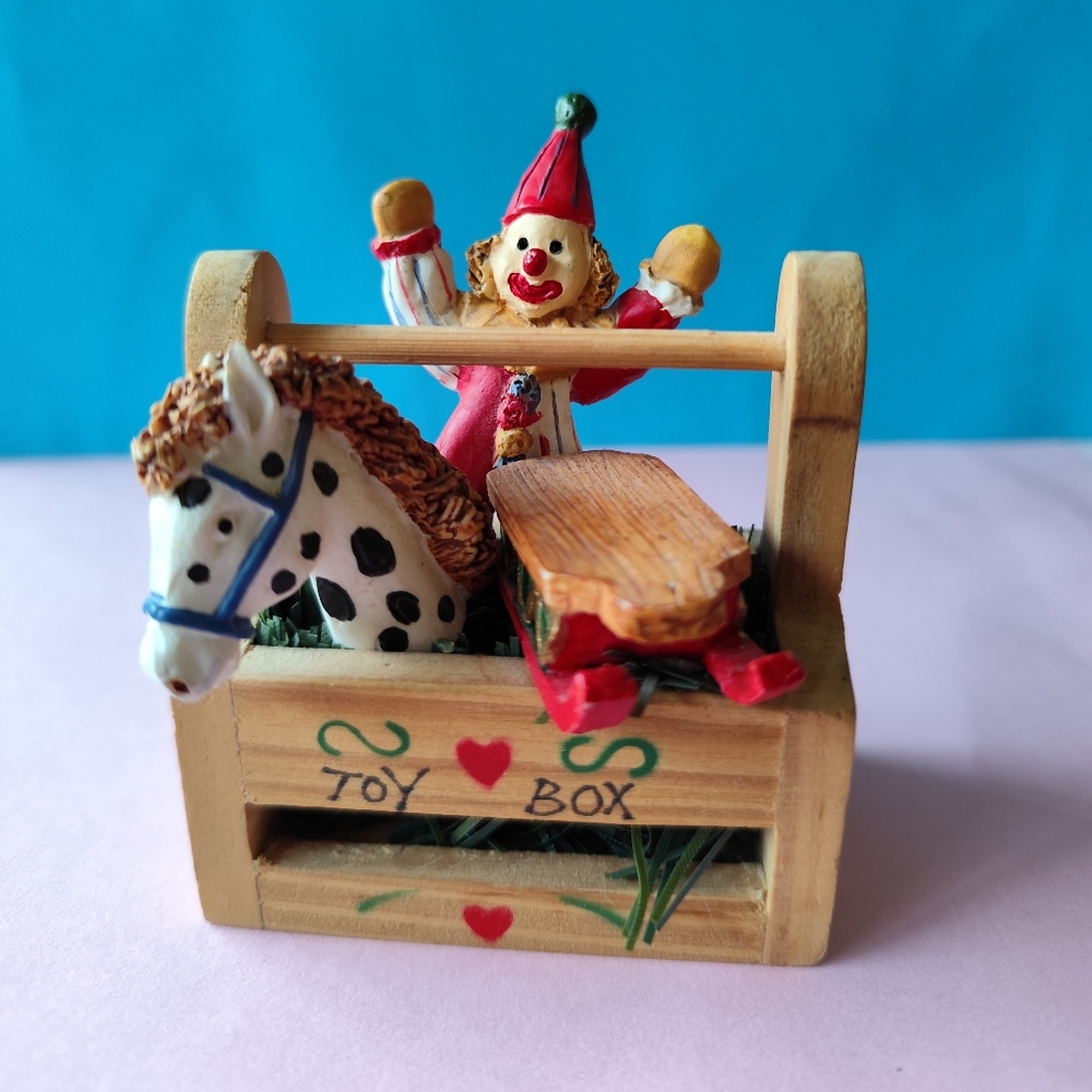 3/$25💙Vintage Wooden Christmas Tree Toy Box Ornaments 3”